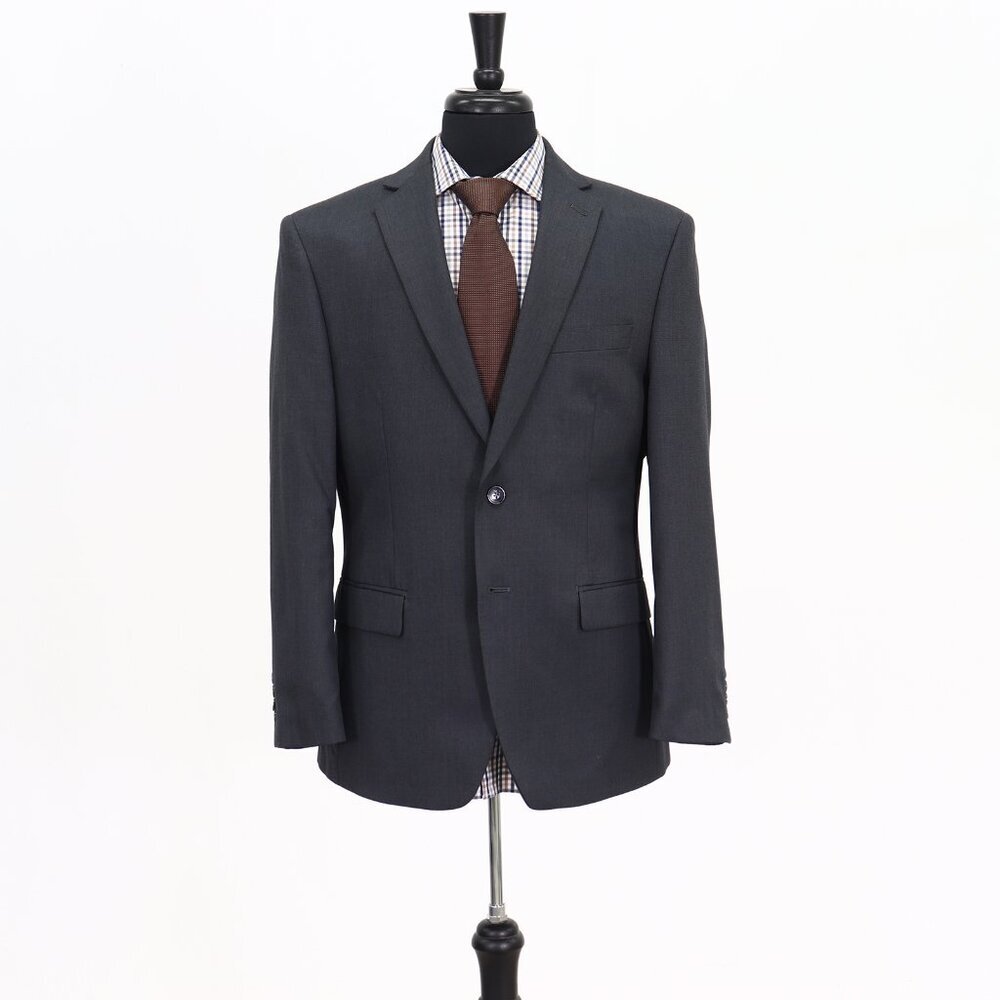 Van Heusen 40S Gray Solid 2-Button Sport Coat Blazer Jacket G354
